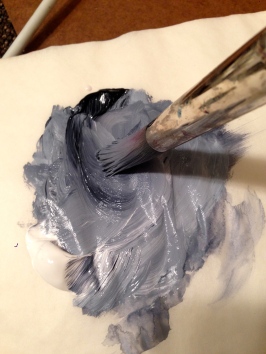 You shouldn't actually mix your paint with a paintbrush...don't follow my example here.